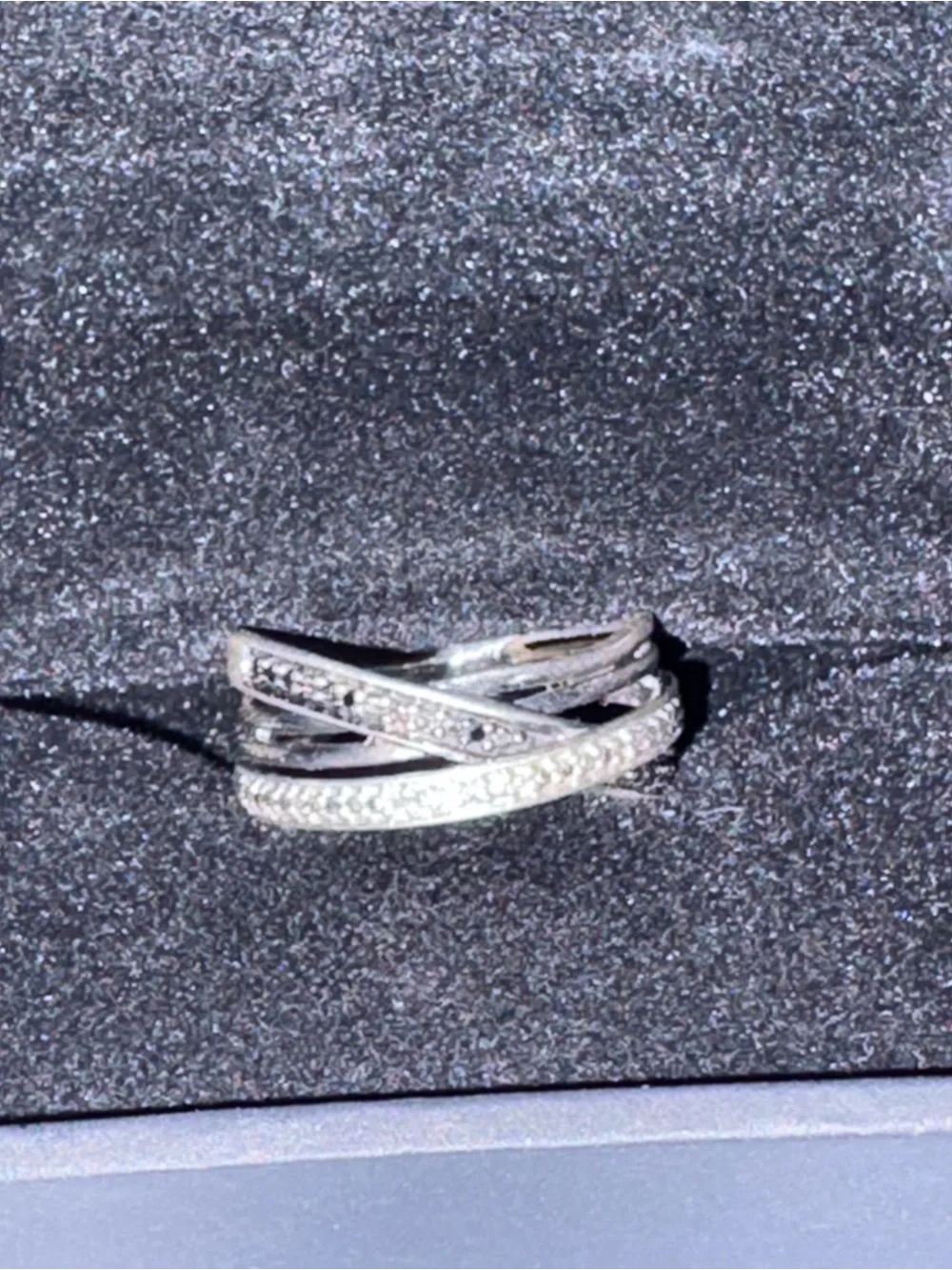 Kay Jewelers Silver Crisscross Pave Ring